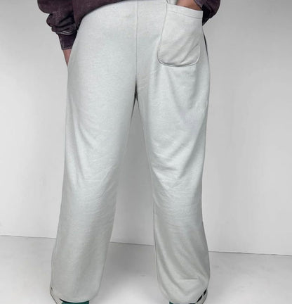 Silver White- Straight Fit Sweatpant